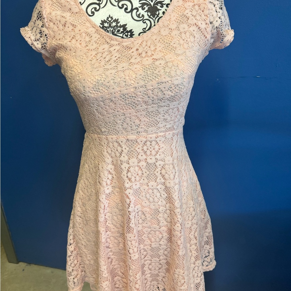 Wet Seal Light Pink Lace Mini Dress